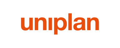 Uniplan GmbH & Co. KG Oranger Schriftzug 'uniplan' in serifenloser Schrift auf weißem Hintergrund.